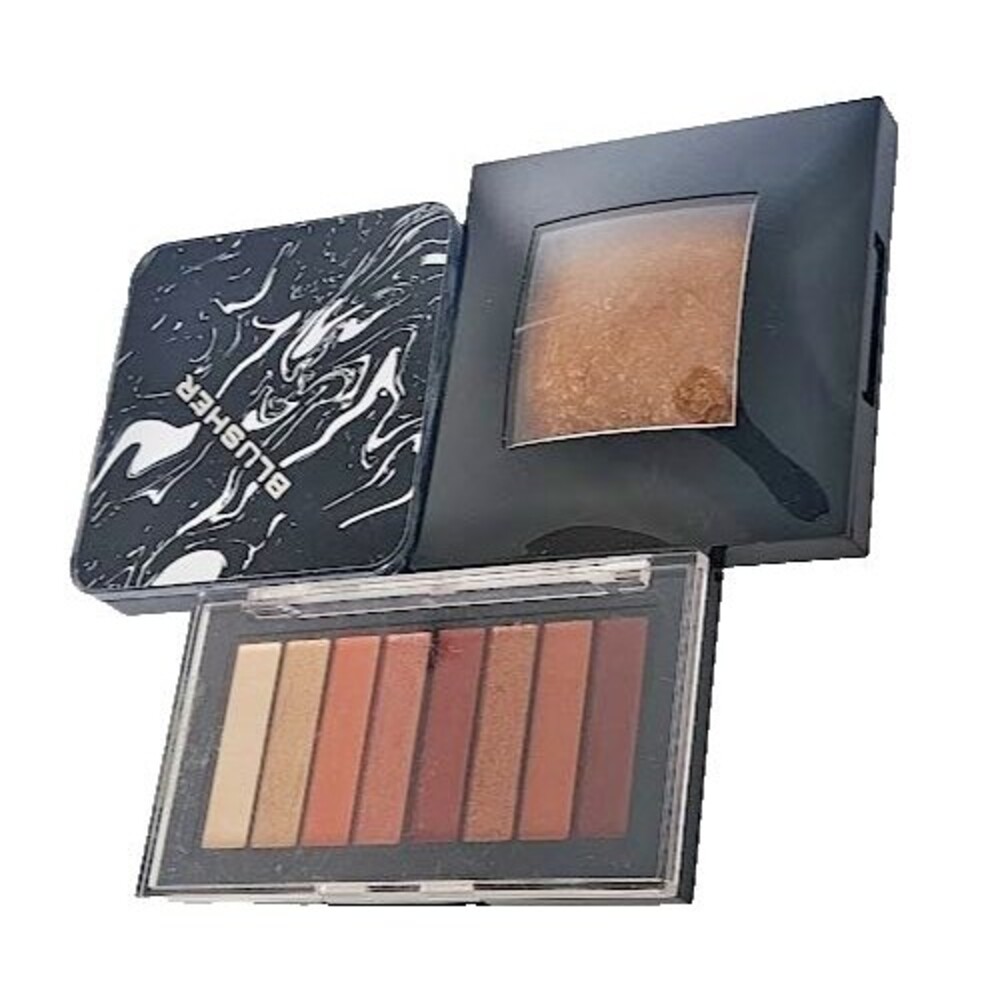 Unbranded Eyeshadow Palette Blush Bronzer Powder Compact 3 Piece Lot Face Makeup